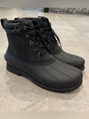 UGG MEN’S GATSON MID LEATHER Black WATERPROOF DUCK BOOTS SIZE M 9 Style 1123671